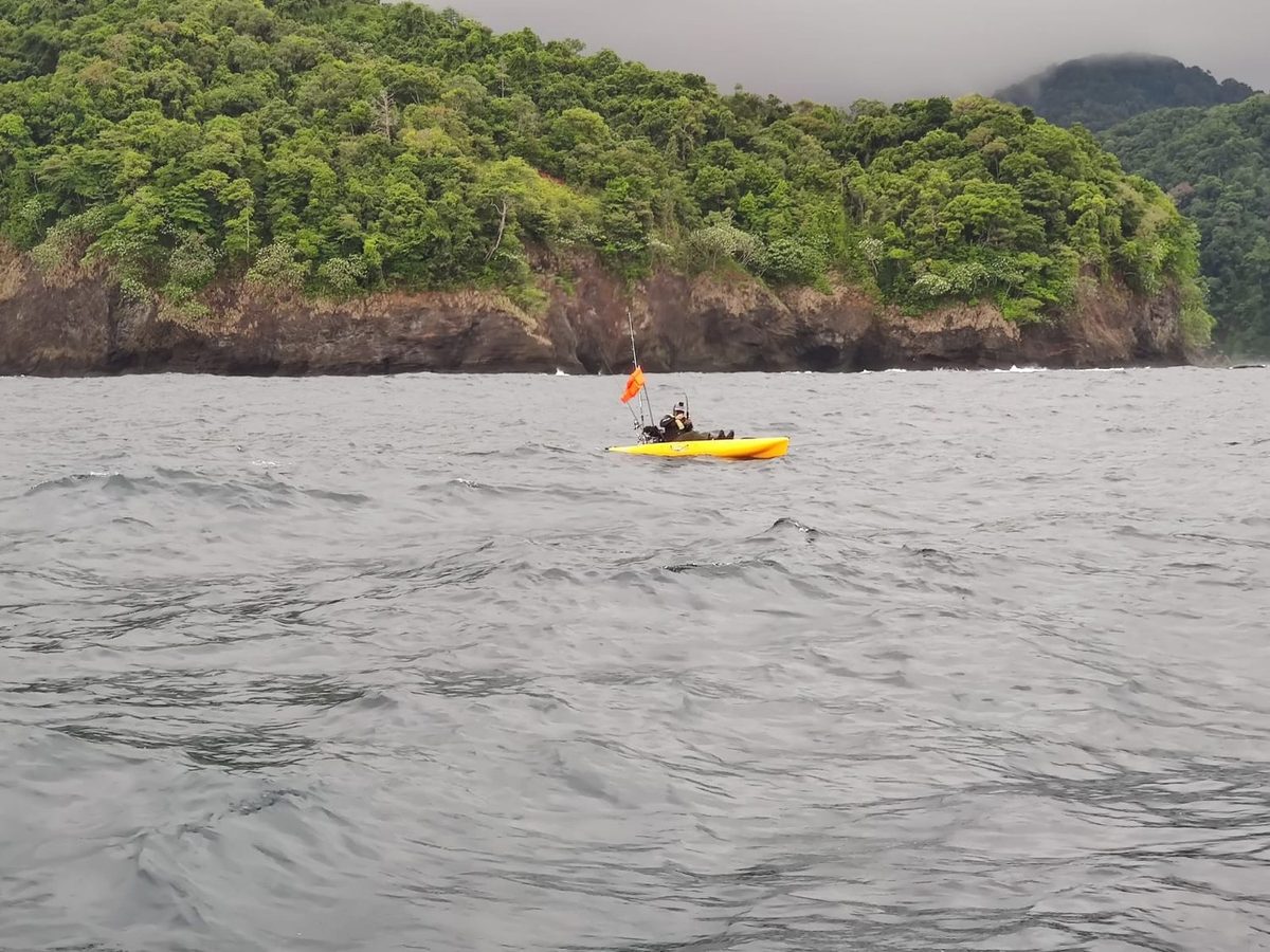 One kayak, and nothing else on the water